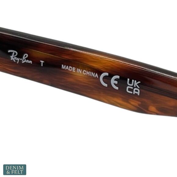 NEW Ray-Ban Unisex Balorette Striped Havana Pillow Frame Blue Lens Sunglasses - Picture 16 of 16